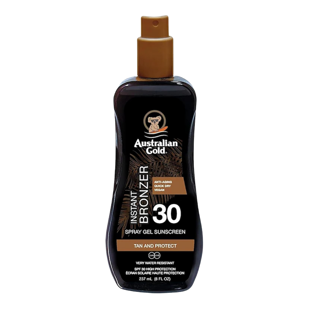 Australian Gold SPF 30 Spray Gel Sunscreen with Instant Bronzer