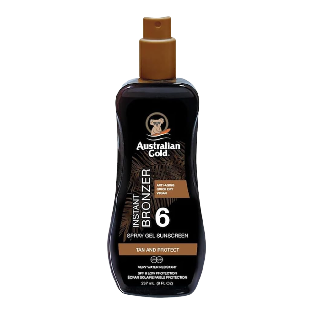 Australian Gold SPF 6 Spray Gel Sunscreen with Instant Bronzer