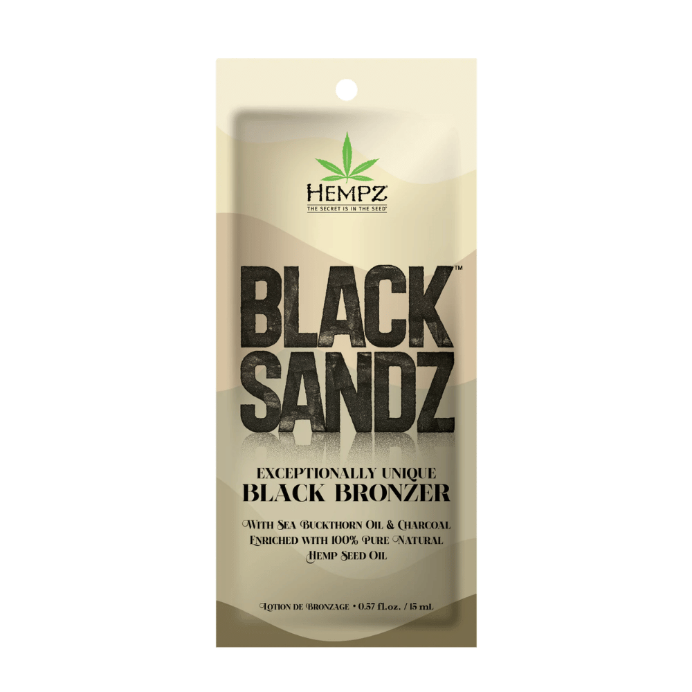 15ml sachet of Hempz Black Sandz Exceptionally Unique Black Bronzer