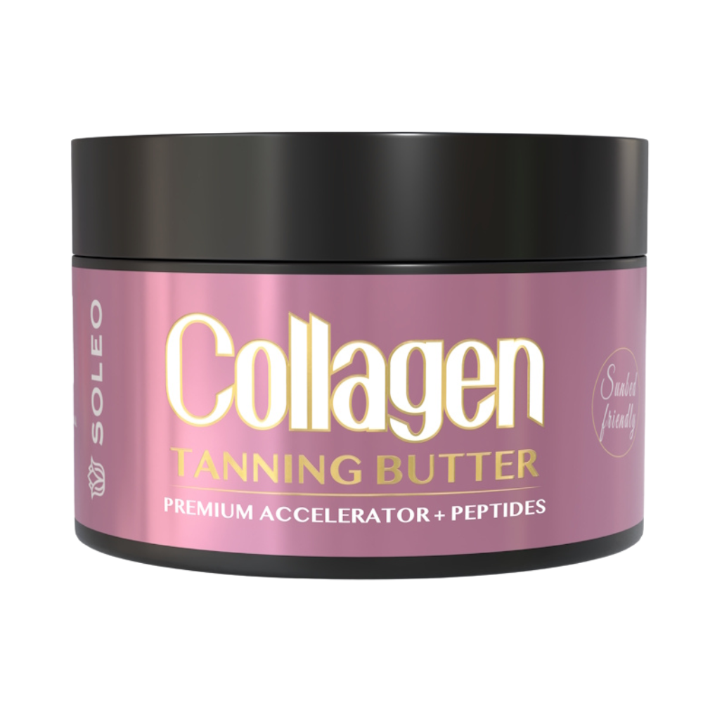 190ml pot of Soleo Collagen Tanning Butter Accelerator 190ml