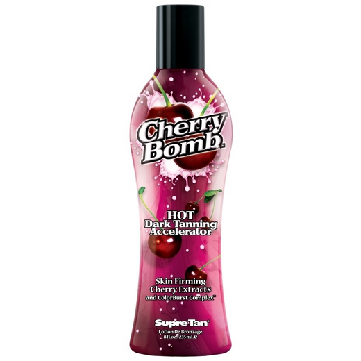 235ml bottle of Supre Tan Cherry Bomb