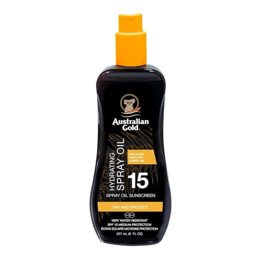 237ml spray of Australian Gold SPF 15 Spray Carrot Oil