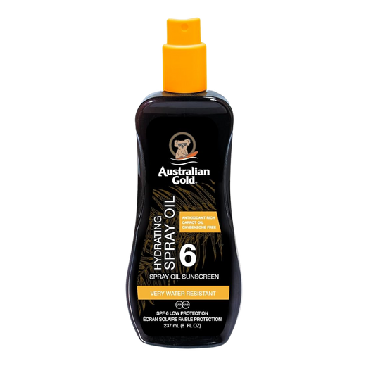 237ml spray of Australian Gold SPF 6 Spray Carrot Oil