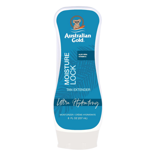 237ml bottle of Australian Gold Moisture Lock Tan Extender