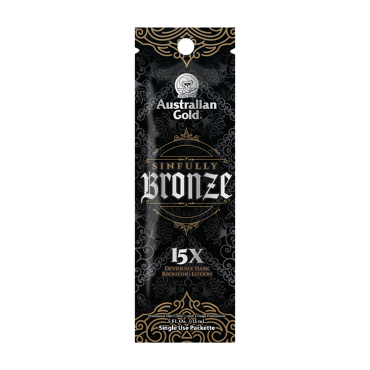 15ml sachet of Australian Gold Sinfully Bronze