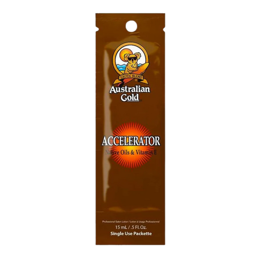 15ml sachet of Australian Gold Dark Tanning Accelerator
