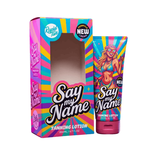 200 ml bottle of Rapid Tan Say My Name