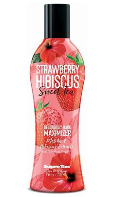 235ml bottle of Supre Tan Strawberry Hibiscus Sweet Tea