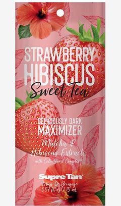 15ml sachet of Supre Tan Strawberry Hibiscus Sweet Tea