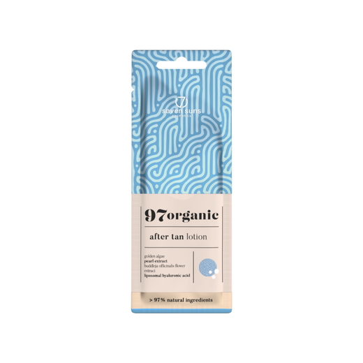15ml sachet of Seven Suns 97 Organic After Tan Lotion
