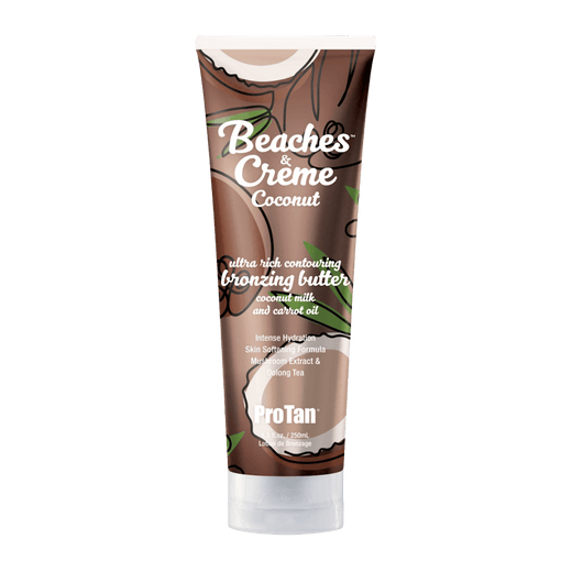 250ml bottle of Pro Tan Beaches and Creme Coconut