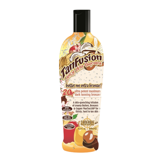 250ml bottle of Synergy Tan Tanfusion Butter Me Extra Bronze!