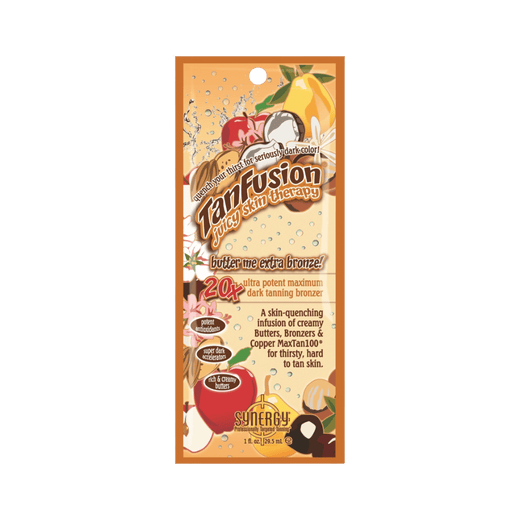29.5ml sachet of Synergy Tan Tanfusion Butter Me Extra Bronze!