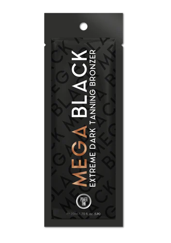 20ml sachet of Power Tan Mega Black