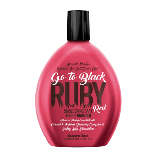 350ml bottle of Supre Tan Go To Black Ruby Red