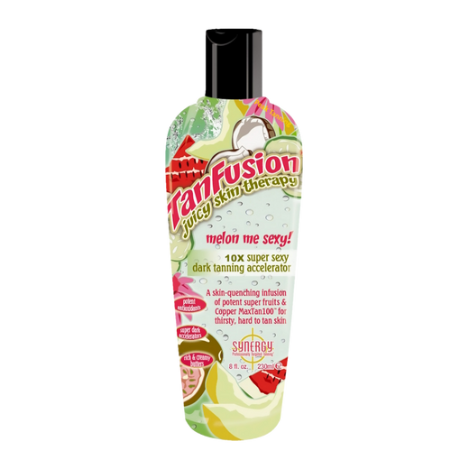250ml bottle of Synergy Tan Tanfusion Melon Me Sexy
