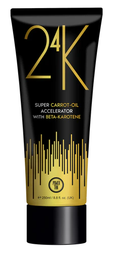 250ml bottle of Power Tan 24K Super Carrot Oil