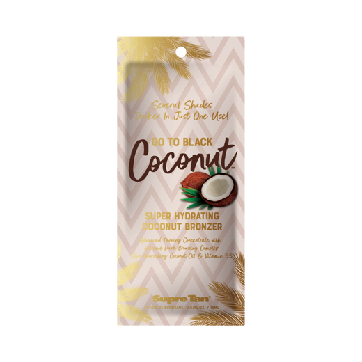 15ml sachet of Supre Tan Go To Black Coconut