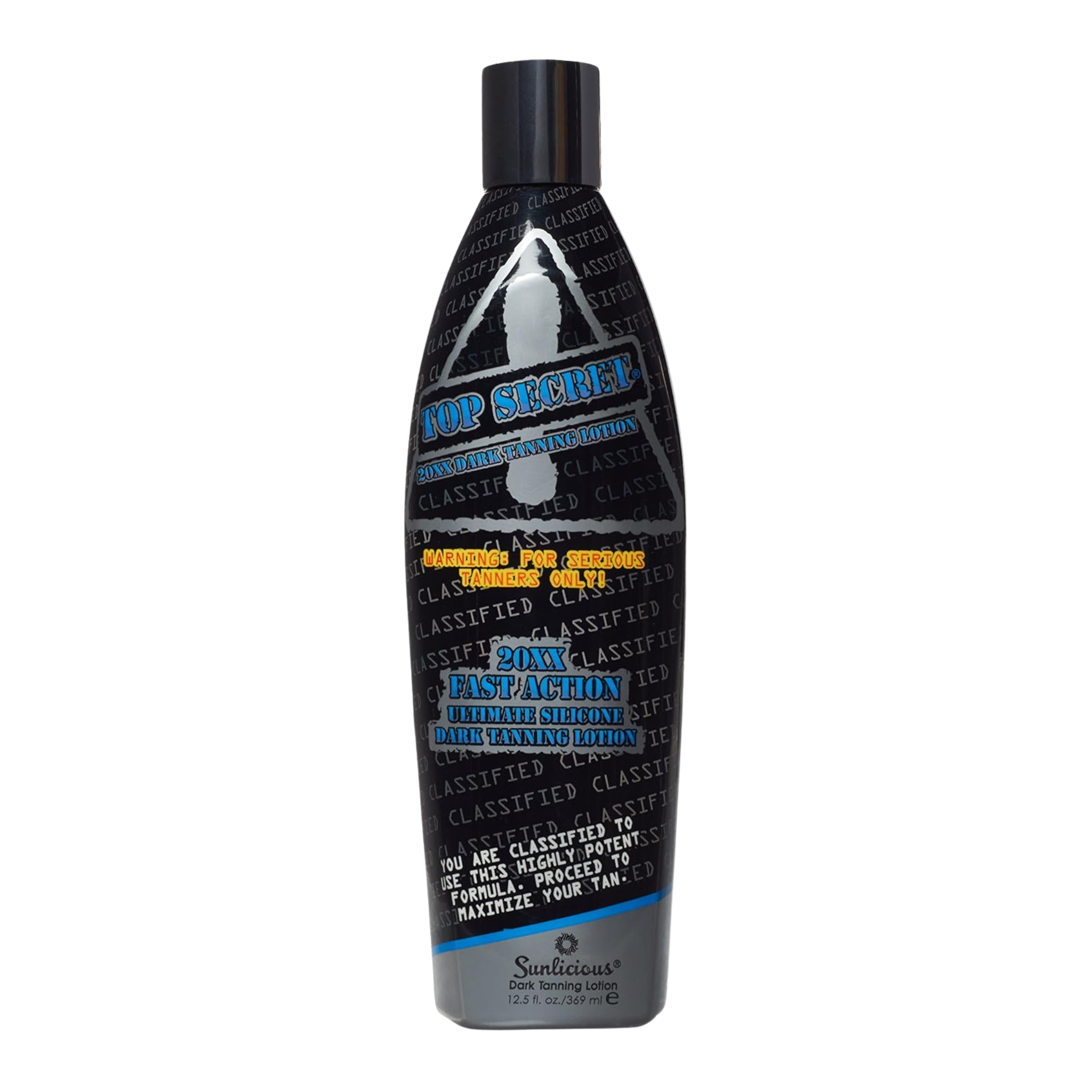 top secret dark tanning lotion bottle