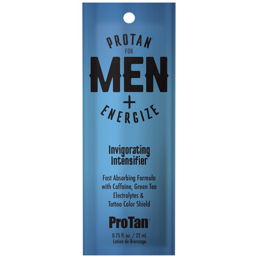 22ml sachet of Pro Tan Men + Energize Invigorating Intensifier