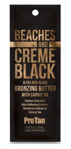 22ml sachet of Pro Tan Beaches and Creme Ultra Rich Black Bronzing Butter with Carrot Oil