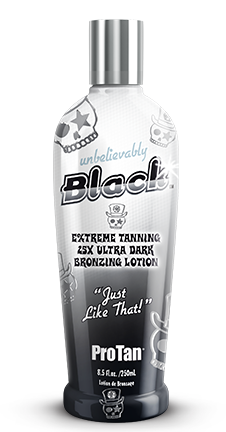 250ml bottle of Pro Tan Unbelievably Black