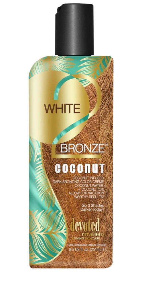 251ml bottle of Devoted Creations White 2 Bronze Coconut